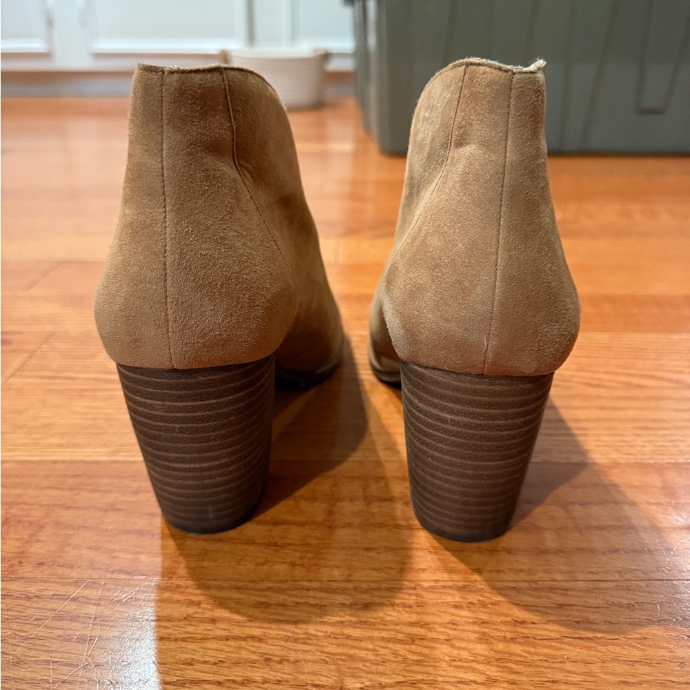 Lucky Brand Peep Toe Tan Heeled Booties - Picture 3 of 3